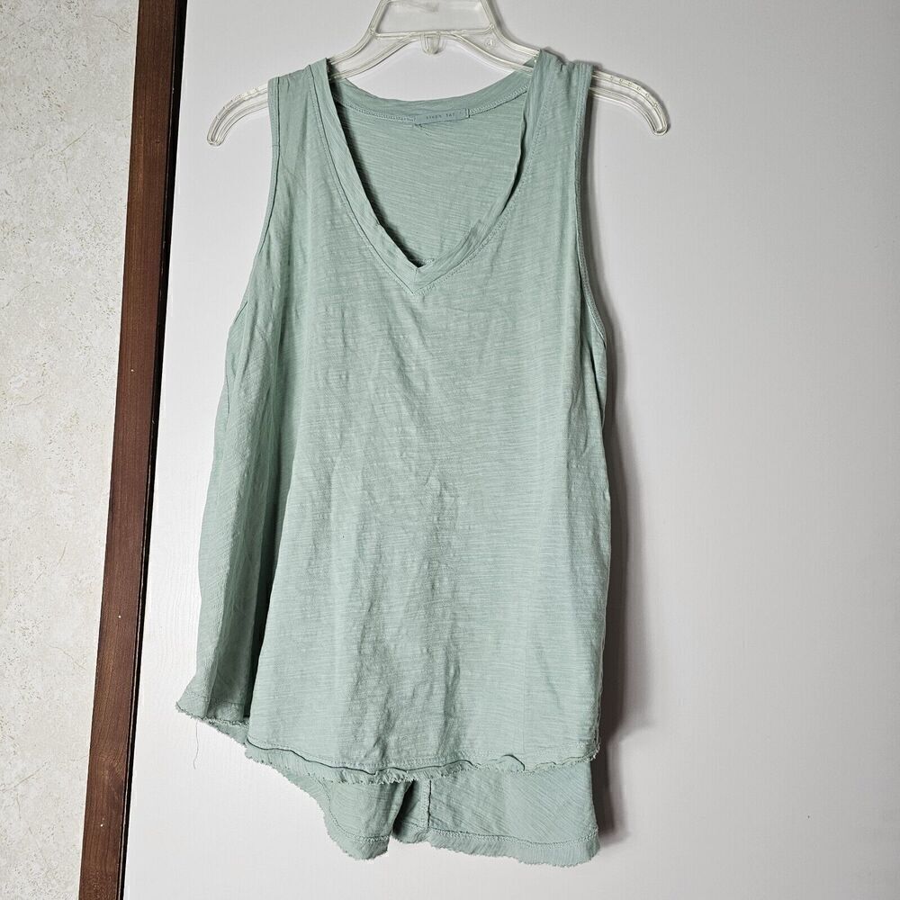 Byron Bay Women's Size Large Mint Green Tank Frayed Hem